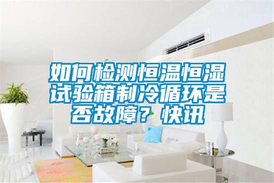 如何檢測恒溫恒濕試驗箱制冷循環(huán)是否故障？快訊